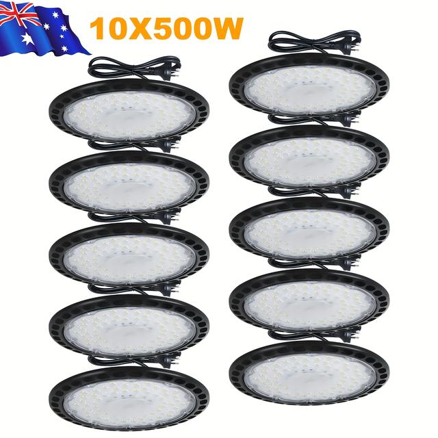 TEMU 10 Ufo Led High-brightness Bay-500w High-performance , Color Rendering 5000k, Suitable For Industrial Environments, , Ideal For , , Basements, And Other Lighting Needs, Workshop Lighting, Durable