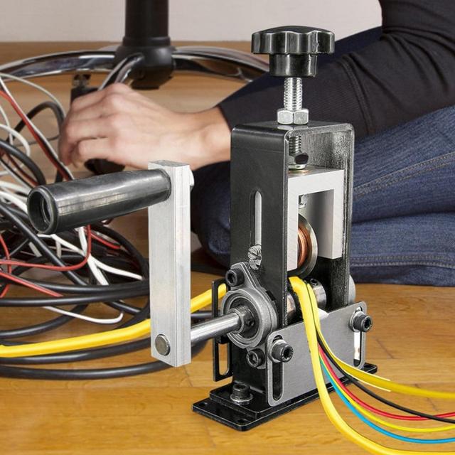 TEMU 1個 手動ワイヤーストリッピングマシン、ワイヤーピーラーマシン、調整可能なフィードホール、ドリル駆動または手動、電気作業に最適、手動ケーブル剥ぎ取りマシン