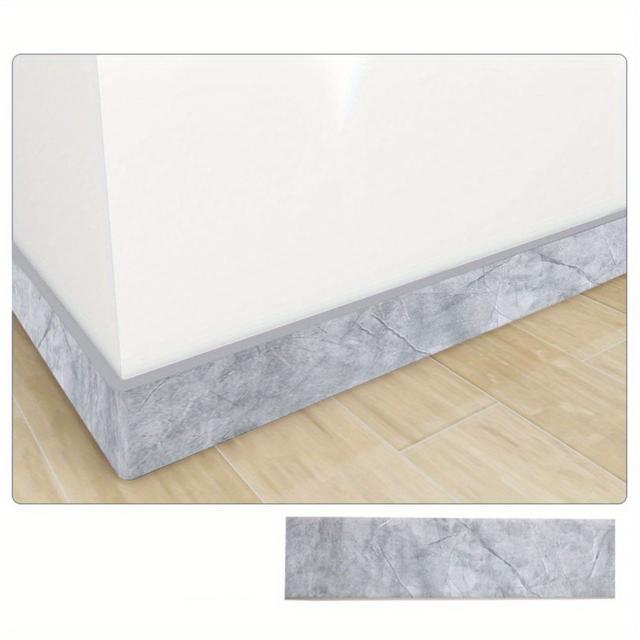 TEMU 2m/roll Self-adhesive Thickened Soft Wall Skirting Strips - 3d Anti-collision Protection, High Quality Nbr Material, 8 Color Options For Diy Home Decor, Bedroom & High-traffic Areas