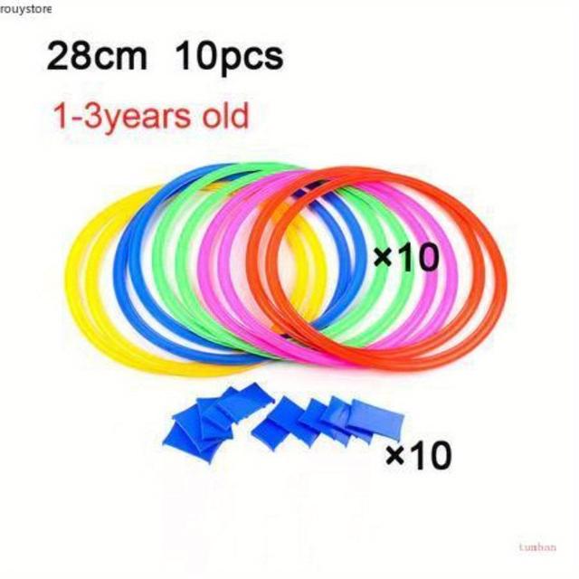 TEMU Children's Hopscotch Jumping Ring Toys, Sensory Training And Physical Development Games, Outdoor Sports Fitness Equipment, Children's Sensory Coordination Training, Sports Set