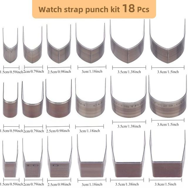 TEMU Leather Craft Perforation Tool Imported Knife Tail Punch Embossing Perforation Cutting Set With 18 Pointed Tools