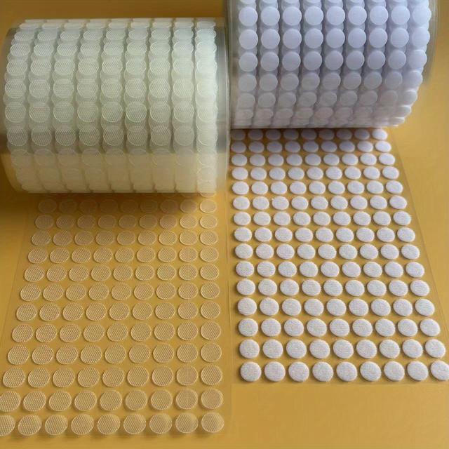 TEMU 1600pcs (800 Pairs) Transparent Dot Sticker Strong Adhesive Fastener 10mm Round Coin Tape, Used For Office, School, And Home, Diy Supplies, Party Gifts