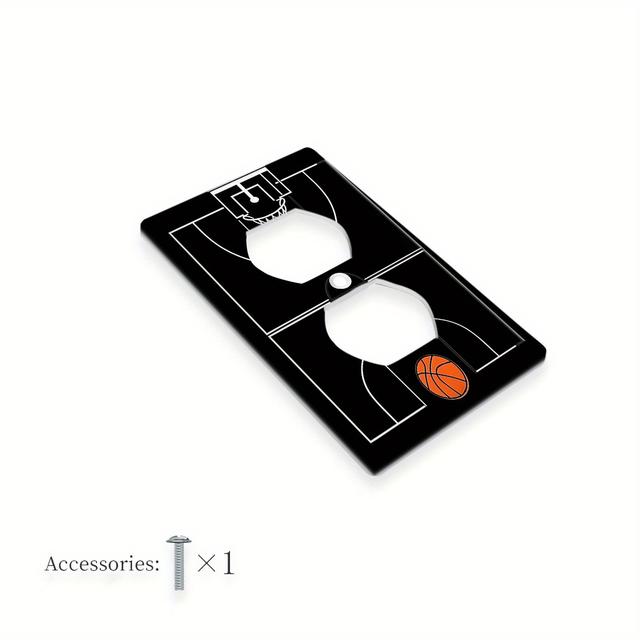 TEMU 1pc 1gang/2gang Basketball Printed Polycarbonate Thermoplastic Decorator Light Switch Cover Heat And Fade Resistance Electrical Outlet Covers Decorative Wall Plate