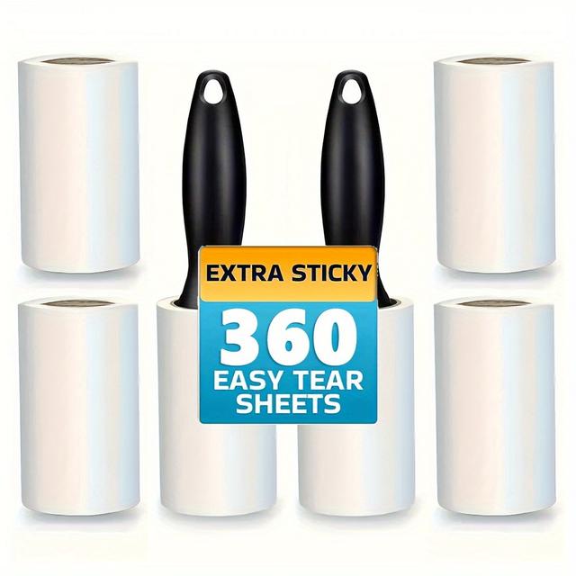 TEMU Rodillo Quitapelusas de Resistencia 120/240/360 Hojas - Eliminador Ultra de Pelo de Mascotas para Muebles, Ropa y Alfombras, Recambios Aromáticos con Diseño Fácil de