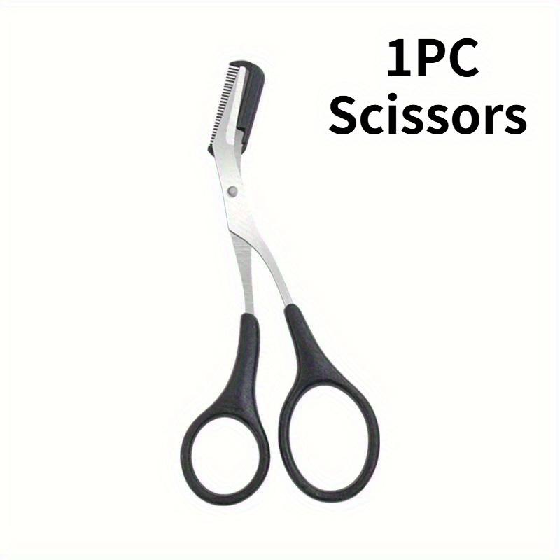 TEMU Safe Eyebrow Trimmer Makeup Tools Stainless Steel Eyebrow Scissors With Comb Hair Removal Shaver Eyebrows Shaping Makeup Tools