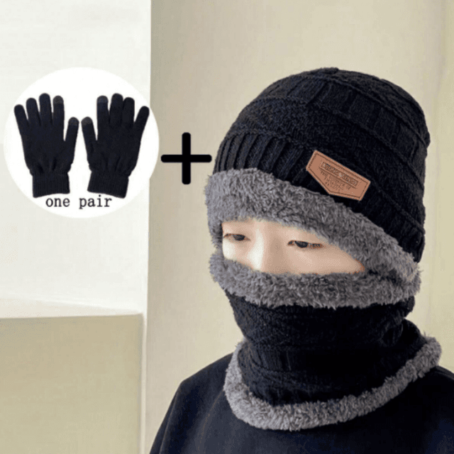 TEMU Set Of 2 Cozy Fleece-lined Knit Hats For Kids Aged 5 To 12, For Children