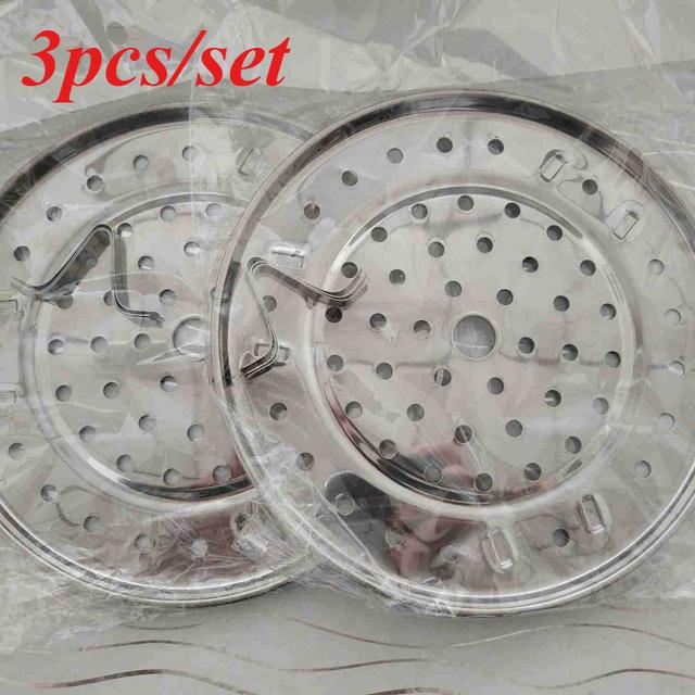 TEMU 3pcs Stainless Steel Steamer Racks, Universal Round Steaming Inserts, For , Kitchen Steamer Tray Stands, With Uncharged Canner Rack Accessories For Home Kitchen Gadgets