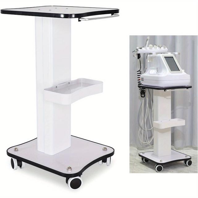 TEMU Yunrux Beauty Trolley With Wheels And Tray, Aluminum Esthetician Cart, Rolling Equipment For Organizing Beauty Tools