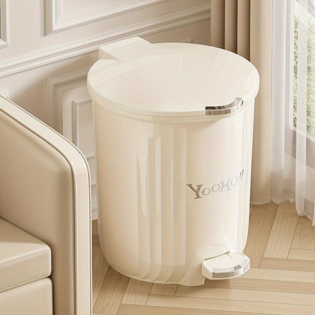 TEMU de Basura Ovalado de Lujo con Diseño de Rayas de Farol, con el Pie, de Plástico, No Requiere Electricidad, Ideal para , Dormitorio, Cocina y Baño - Un Regalo para del Medio Otoño y Navidad