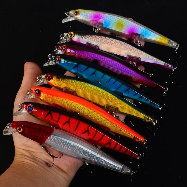 TEMU 8 de Inmersión, Tipo Delgado, Anzuelos , Diseñados para Lanzamientos de Larga Distancia, Señuelos Realistas para Pesca y Pesca