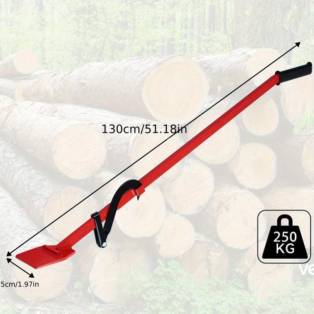 TEMU Robuster Baumfällerhebel mit 130 cm Länge, ausgestattet mit einem Drehhaken, Fällhilfe, Drehhilfe, geschmiedeter , Holzheber und Fällhilfe W, entwickelt für die Holzbearbeitung