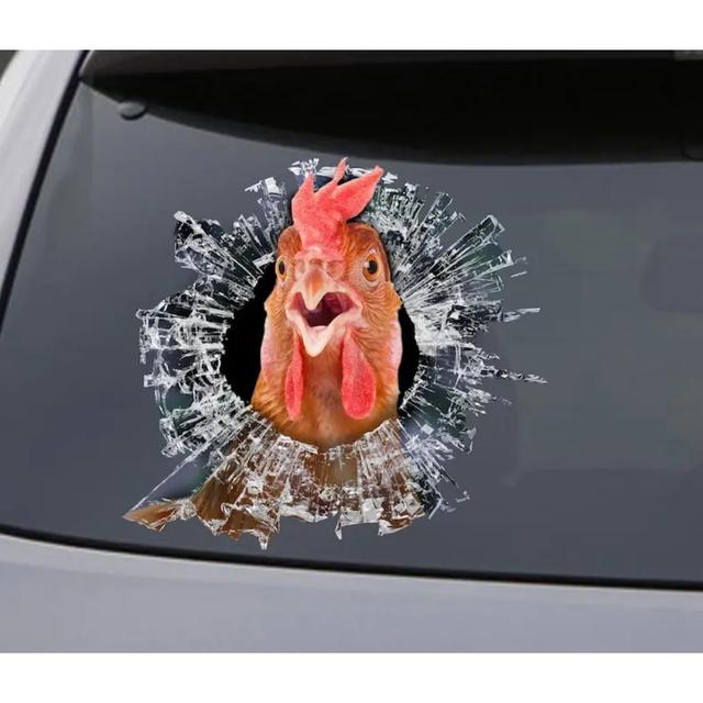 TEMU Car Sticker With Chicken Design Humorous Chicken Sticker2pcs