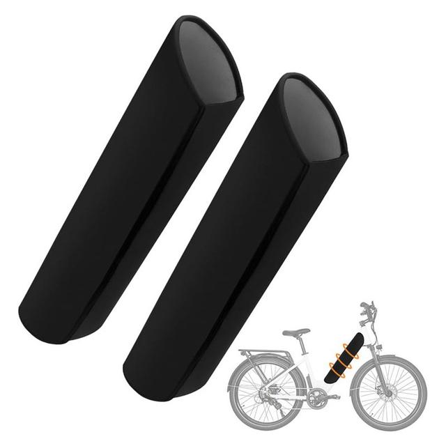 TEMU 2pcs Electric Bike Battery Protector, Synthetic Rubber Cover With Elastic Shock Absorption And Heat Insulation, Fits 28-36cm Frame , Durable Battery Guard For Cycling And E-bike Use