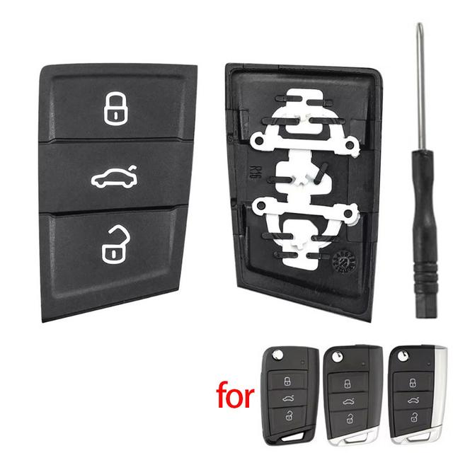 TEMU Gummiabdeckung für eine 3-Tasten-Ersatz-Fernbedienung, kompatibel mit VW Polo, Golf 7, Tiguan, Skoda Octavia, SEAT , Leon, Ibiza