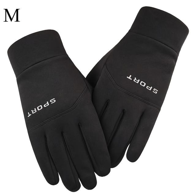 TEMU 1-pair ' Winter Touchscreen Gloves Compatible For Smartphone - Cold-resistant Thermal Gloves With Zipper Seal, Outdoor Riding, Fishing, Running, Motorcycling & Skiing - Hand In Icy