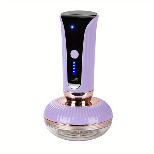 TEMU Miguan Usb Rechargeable Fabric Shaver & Lint Remover - Purple And Rose Golden, Sweater Defuzzer With Digital Display, Efficient Fuzz Removal For Clothes & Furniture, Lint Remover For Clothes