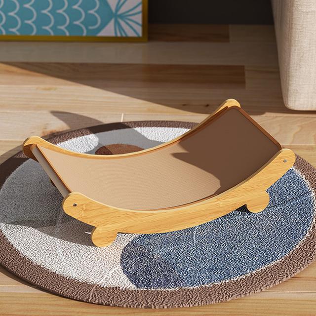 TEMU Deluxe Sisal Cat Scratcher Lounge - Durable Wooden Frame, , Extra Large 32x39cm