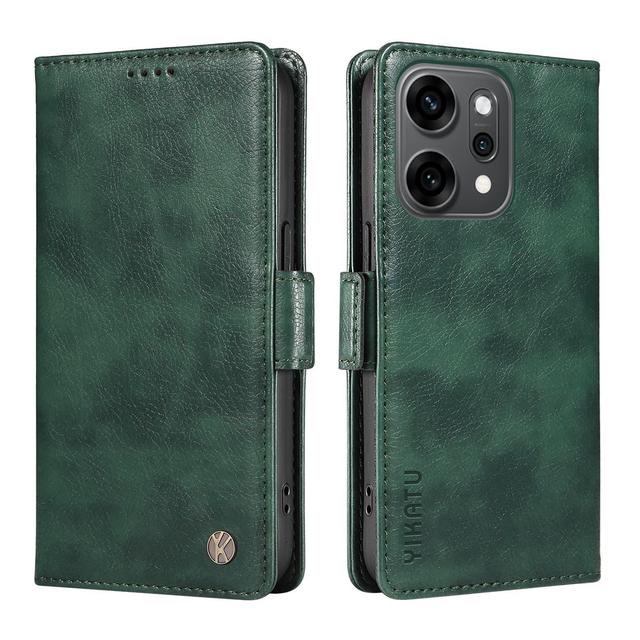 TEMU Lychee Pattern Ultra-thin Side Clasp Leather Matte Tpu Card Holder Wallet Simple Luxury Double-fold Phone Case Suitable For Oppo Reno 14 Pro 5g/reno 14 5g/13 F/12/11/10/9 Pro Plus