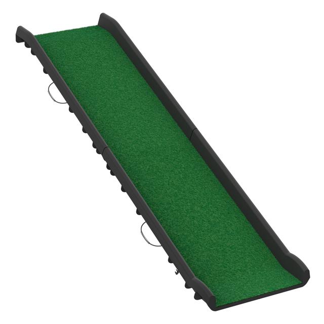 TEMU Rampe Pliable en Plastique pour Chien dans le Coffre de , Noir et Vert, 156x40cm, Conçue pour Grands Chiens, Charge Maximale 90kg