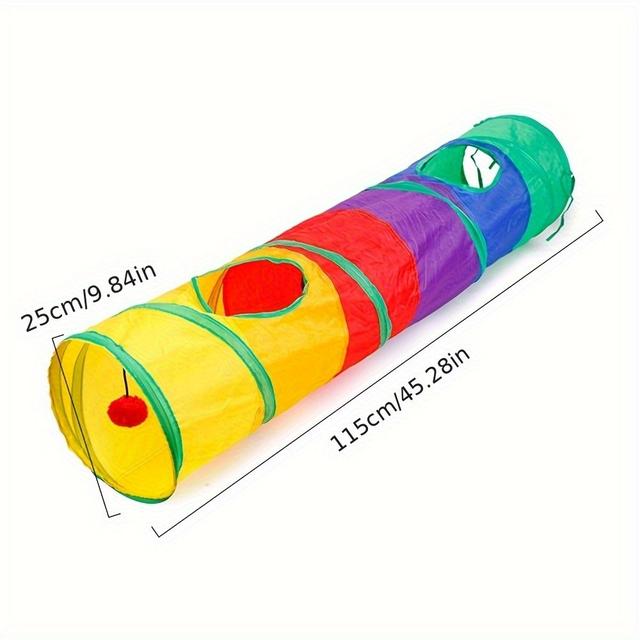TEMU . Interactive Pet Tunnel, Fun Crawling Toy Rainbow Tunnel. Foldable And Easy-to-store Bucket For Cats And Dogs. Training Toy And Cat Teaser Stick Alternative