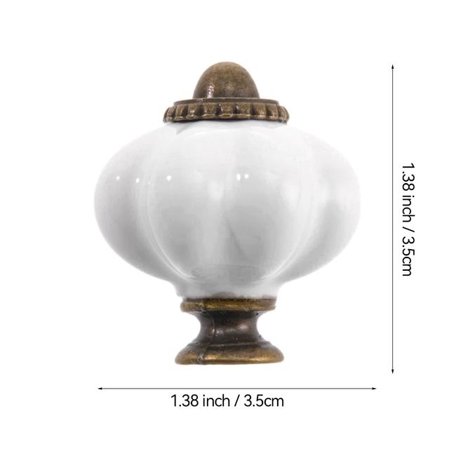 TEMU 12 Pack Ceramic Door Knobs White Drawer Knobs, Pumpkin Ceramic Knobs Vintage Cupboard Knobs With Mounting Screws, Antique Pull Handles Kitchen Cabinet Knobs For Dresser