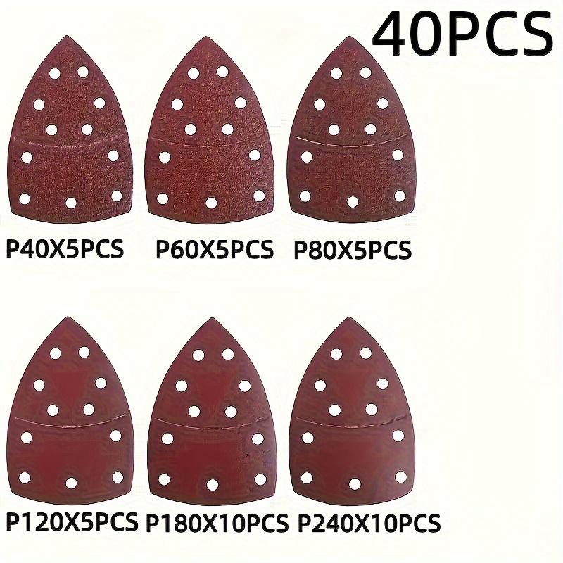 TEMU 40pcs 11-hole Mouse 60-800 Grit Triangle Sandpaper- Oxide Multi-functional Sander Special