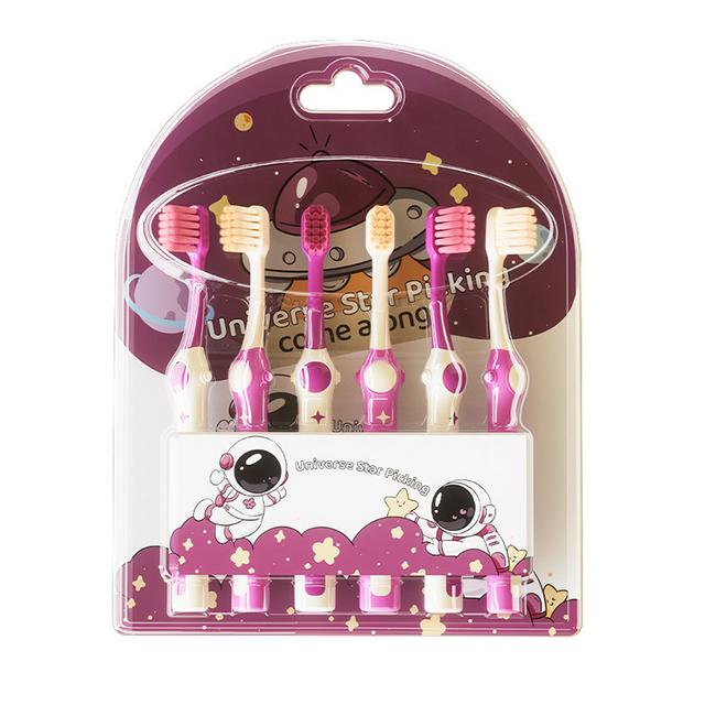 TEMU 6pcs Escova de Dentes com Cerdas Estampa Astronauta para Família e Estudantes