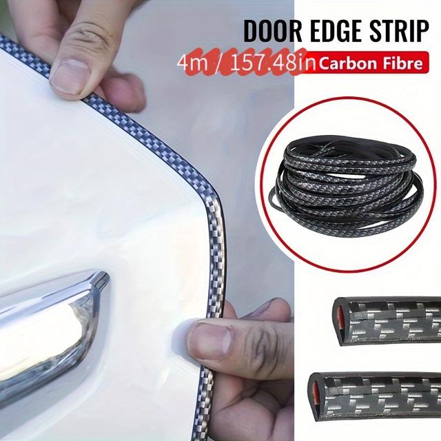 TEMU Carbon Fibre Door Anti Collision Strip Bumper Trim| Scratch Protector Strip Sealing Guard Styling Decor Sticker