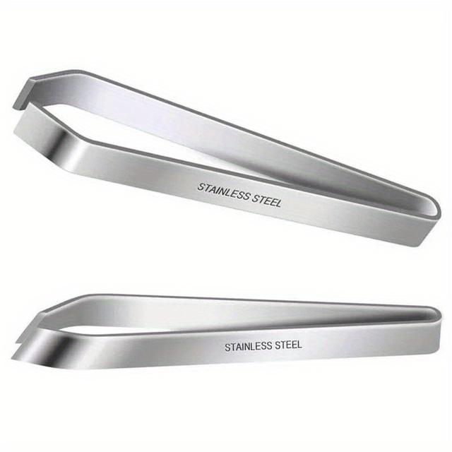 TEMU 2pcs Multifunctional Stainless Bone Tweezers, Seafood Tools, Garlic Peelers, Hair Removal Clips, Fish Bone Removers, Flat Mouth Mouth Tweezers, Kitchen Tools