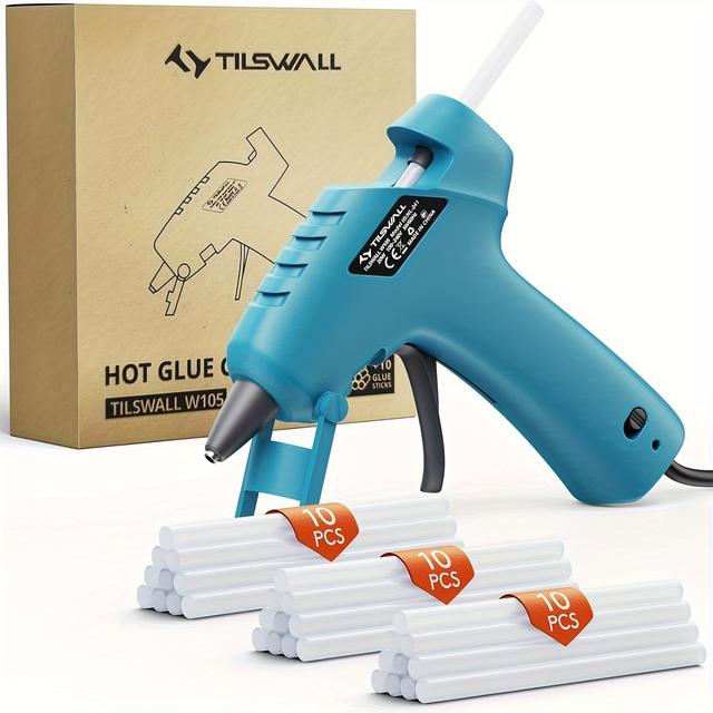 TEMU Hot Glue Gun, 20 W Hot Glue Gun With 30 Hot Glue Sticks, Quick Heating, Anti-drip Design, Hot Glue Gun, Glue Sticks For Diy Crafts, Art, School, Home Repairs, For Halloween, Christmas Gift