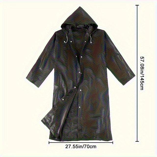 TEMU Durable -length Raincoat With Adjustable Hood & Full-zip Closure - Lightweight High Quality & Windproof Oversized Fit For - Protection For Cycling, Hiking, Fishing, - Hand Washable - Ideal