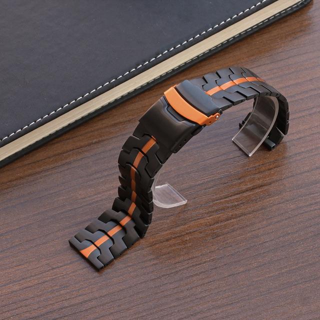 TEMU Correa de metal de aleación de titanio de 22 mm para Huawei Watch GT5 4, correa de 46 mm para hombres de negocios, para Watch T-REX3, pulsera de lujo de