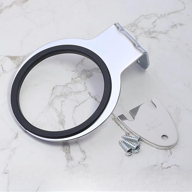 TEMU Stainless Steel Hair Dryer Holder, Bathroom Hanging Shelf, Wall Mounted Blow Dryer Rack, Salon-grade Accessory, No Golden Pipes, Home & Commercial Use