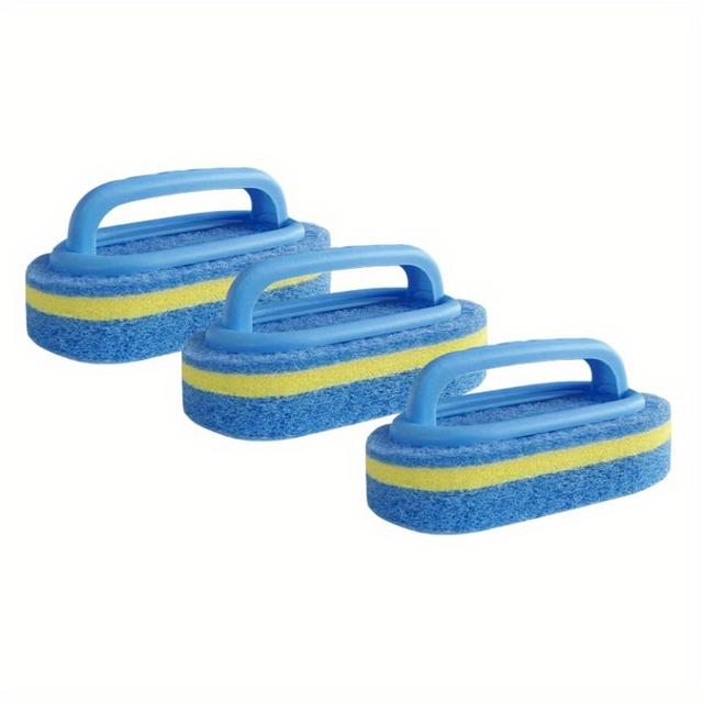 TEMU Juego de 3 Cepillos Premium para Limpieza de Piscina - Manuales de Polipropileno, Adecuados para Paredes y Azulejos con Accesorias