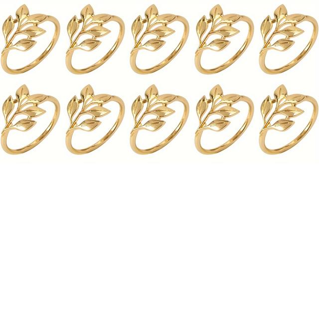 TEMU 10pcs Elegant Napkin Rings - Vintage Style, Weddings, Parties, Holidays & , No Power Needed, Featherless, Luxurious Table Decor, Wedding Table Decorations