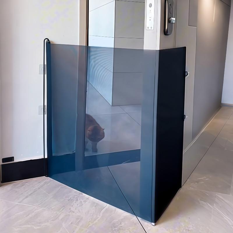 TEMU No-drill Retractable Cat Door With Transparent Mesh Pet Fence, Safety Design With Sturdy Frame, Both Practical Barrier And Elegant Door Decor
