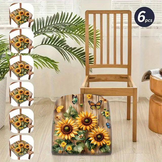 TEMU JIT 2 piezas/4 piezas/6 piezas con un diseño de mariposas y , fundas elásticas estampadas son removibles y lavables, ideales para comedores, salas de estar, oficinas y decoración del hogar