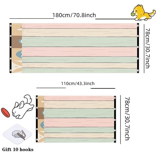 TEMU 1 de Segurança de 1 Adequada para Cães, Gatos, Galinhas, Patos - Portão Portátil Leve e Dobrável com de Ripas, Dobrável para Portas, Escadas, Corredores - Proteção e Contenção de Animais, 2D