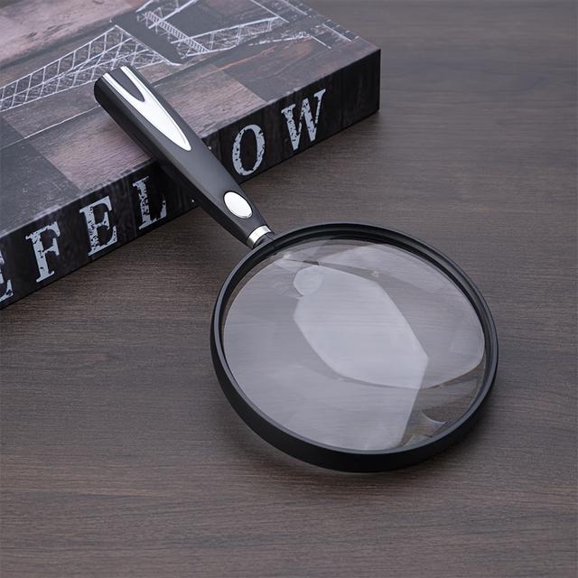 TEMU En stor handhållen förstoringsglas med en 130 mm splittringsfri , designad för läsning för äldre, lämplig för mynt, frimärken, och inspektioner
