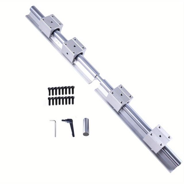 TEMU 1pc Sbr16 3000mm Linear Rail Slotted, Rail Set Includes 2pcs Sbr16 1500mm Linear Guide, With 4pcs Sbr16uu Bearing Blocks 2pcs Dowels With Pre-drilled Holes