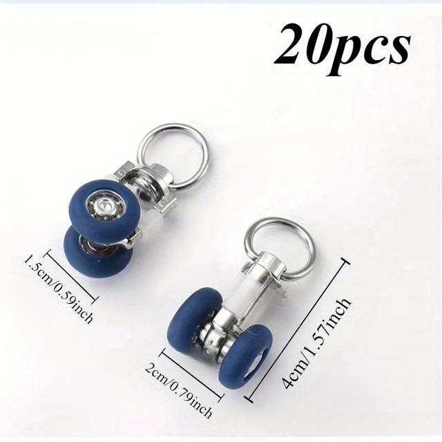 TEMU Set Of 20 Durable Stainless Steel And Pe Curtain Tracks With Rollers, Suitable For Window Drapes, Room Dividers, And Home Decoration