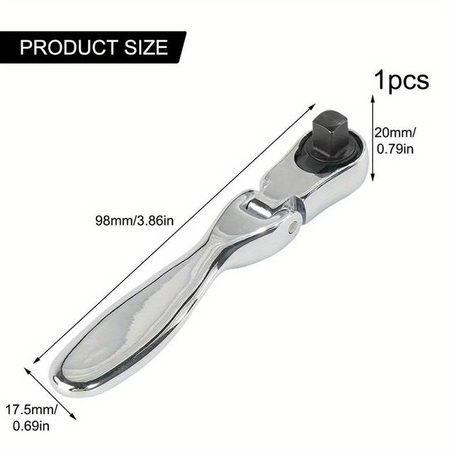 TEMU 1 szt. Mini klucz nasadowy z grzechotką 2-w-1, 72-zębny - Szybki obrót, dwustronny śrubokręt i klucz nasadowy