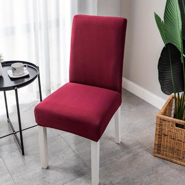 TEMU High-quality Solid Color Elastic Chair Cover Spandex Stretchable Seat Cover Dining Chair Cover