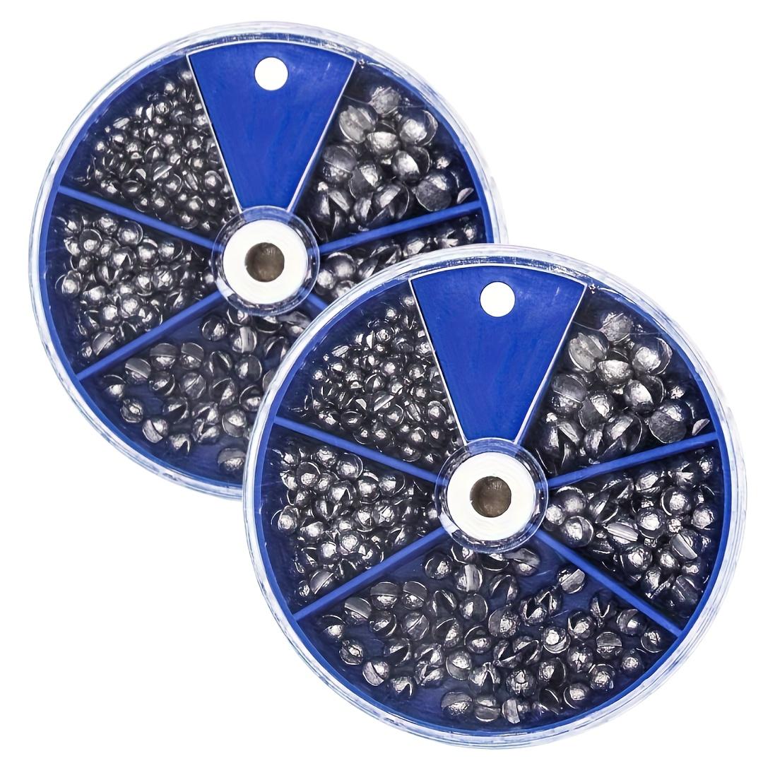 TEMU 2-pack Split Lead Sinkers, 5 Sizes, 60g Round Fishing Sinking Material, Detachable Fishing Gear Weights, Essential Fishing Tools