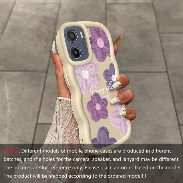 TEMU Funda Flexible Premium G05 para Moto G05 con Flores Rosas y Moradas, Ideal para Uso Casual y Antigolpes