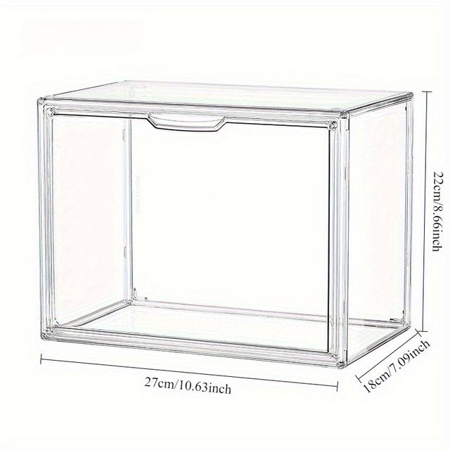TEMU Clear Acrylic Storage Box With Lid - Dust-proof, Stackable Organizer For Bags, , Transparent Rectangular Design, Versatile Home Decor, Toy Organizer | Modern | Clear Acrylic Material, Toy Storage