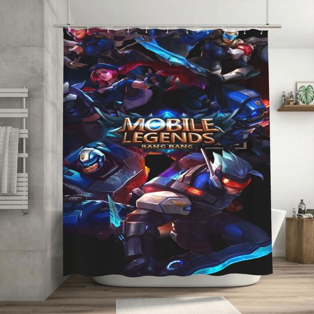 TEMU ستارة دش Mobile ، ديكور حمام من البوليستر بشعار الفريق وشعار ، ملمس متآكل، قابلة للغسل في الغسالة، عيون معدنية لتعليق سهل، تصميم عصري أنيق