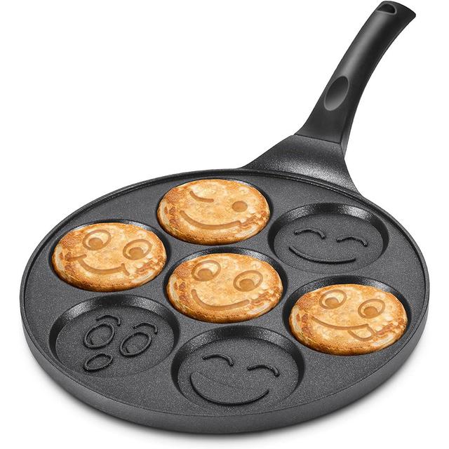 TEMU 1pc Mini Pancake Griddle, Mini Pancake Pan, Pancake Maker With 7 Mold Design, Cookware, Kitchenware, Restaurant Supplies