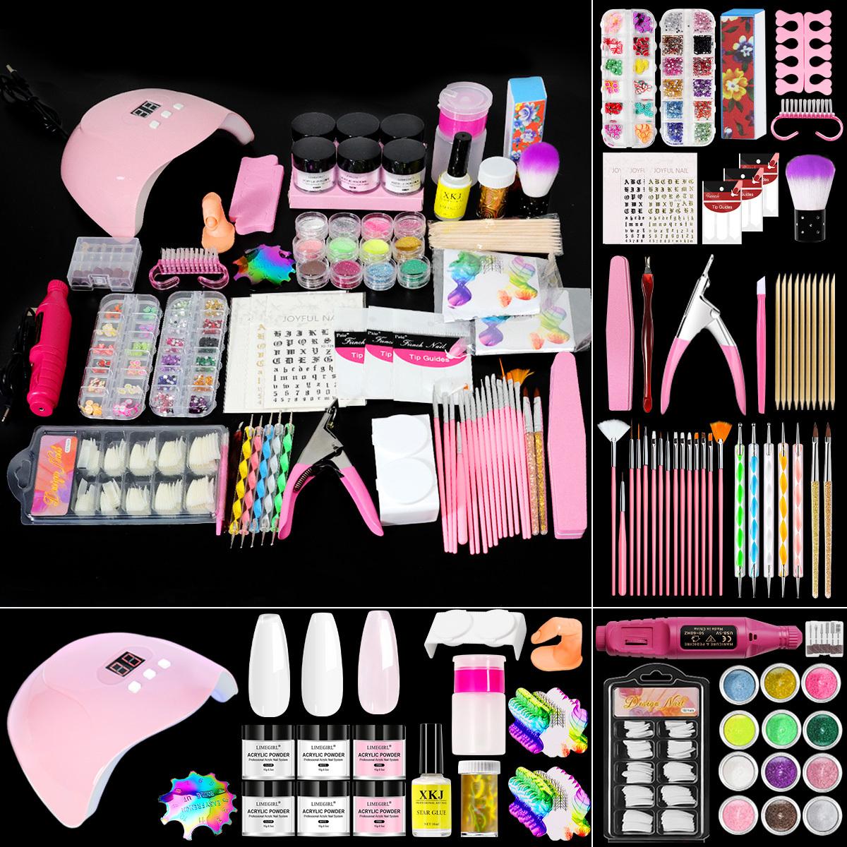 TEMU Acrylic Nail Kit For Beginners With Everything: Professional Nail Kit Acrylic Set With Drill And Acrylic Nail Powder Liquid Set With Nail Lamp Nail Decoration Supplies Manicure Women Gift