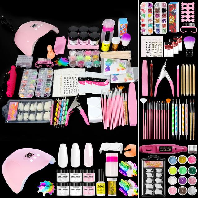TEMU Acrylic Nail Kit For Beginners With Everything: Professional Nail Kit Acrylic Set With Drill And Acrylic Nail Powder Liquid Set With Nail Lamp Nail Decoration Supplies Manicure Women Gift